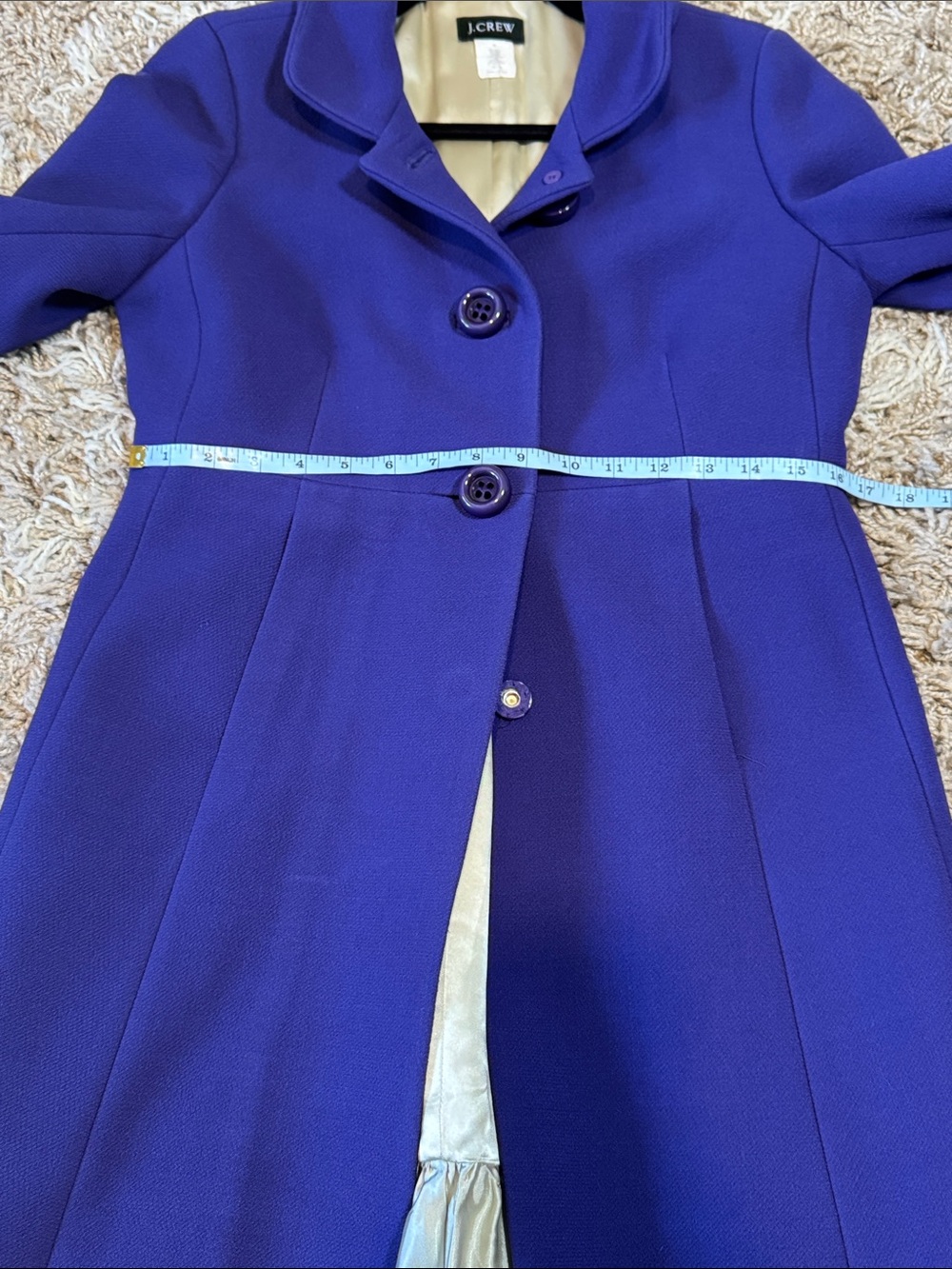 J.Crew Y2K Classic Purple Wool Blend Pea Coat size 4 - Picture 11 of 16